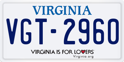 VA license plate VGT2960