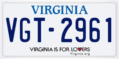 VA license plate VGT2961