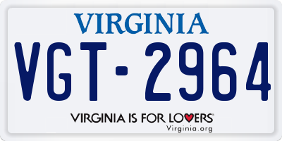 VA license plate VGT2964