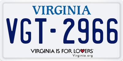 VA license plate VGT2966