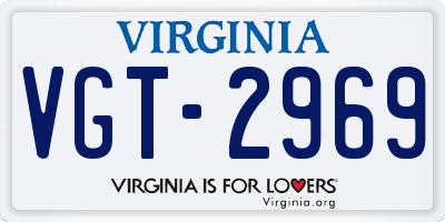 VA license plate VGT2969