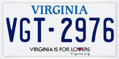 VA license plate VGT2976