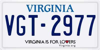 VA license plate VGT2977