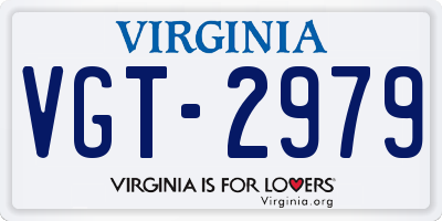 VA license plate VGT2979