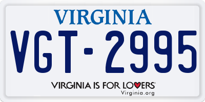 VA license plate VGT2995