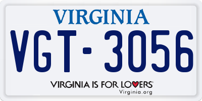 VA license plate VGT3056