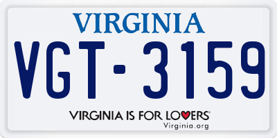 VA license plate VGT3159