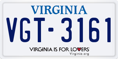 VA license plate VGT3161