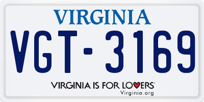 VA license plate VGT3169