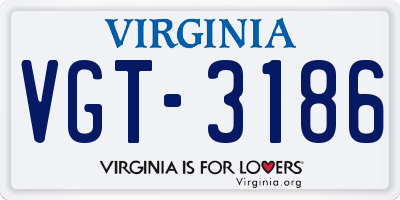 VA license plate VGT3186