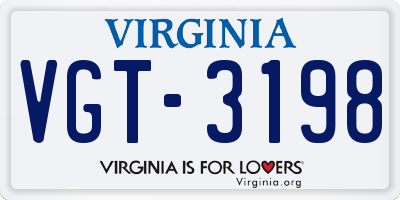 VA license plate VGT3198