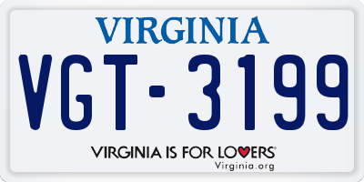 VA license plate VGT3199