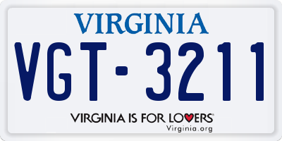 VA license plate VGT3211