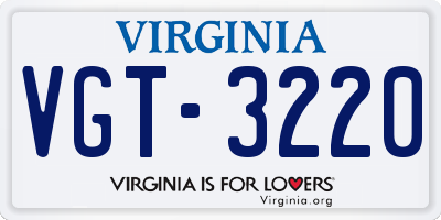 VA license plate VGT3220
