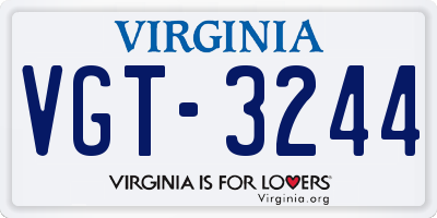 VA license plate VGT3244