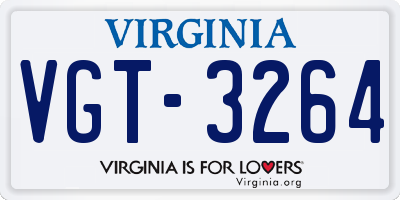 VA license plate VGT3264
