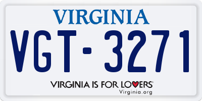 VA license plate VGT3271