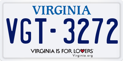 VA license plate VGT3272