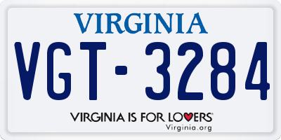 VA license plate VGT3284