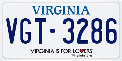 VA license plate VGT3286