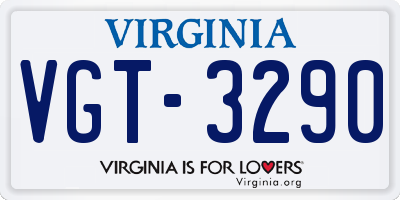 VA license plate VGT3290