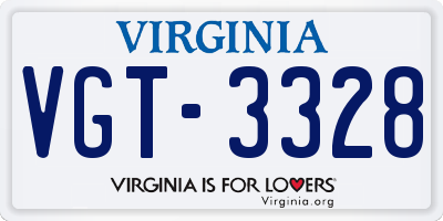 VA license plate VGT3328