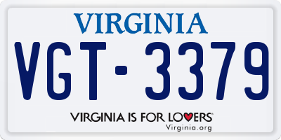 VA license plate VGT3379