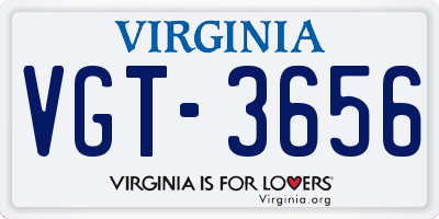 VA license plate VGT3656