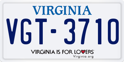 VA license plate VGT3710