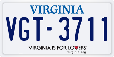 VA license plate VGT3711