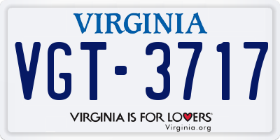 VA license plate VGT3717