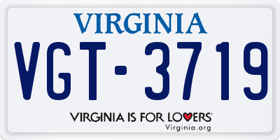 VA license plate VGT3719