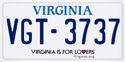 VA license plate VGT3737