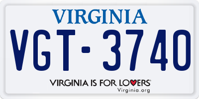 VA license plate VGT3740