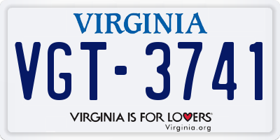 VA license plate VGT3741