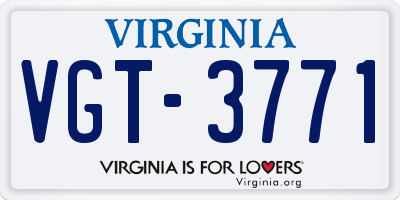 VA license plate VGT3771