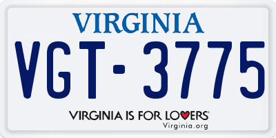 VA license plate VGT3775