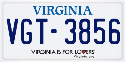 VA license plate VGT3856