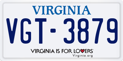 VA license plate VGT3879