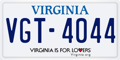 VA license plate VGT4044