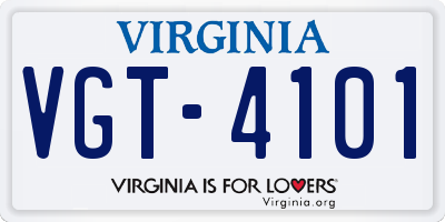 VA license plate VGT4101