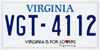 VA license plate VGT4112
