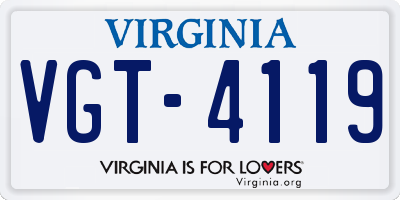 VA license plate VGT4119