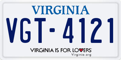 VA license plate VGT4121