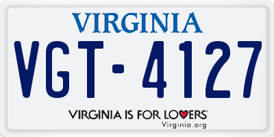 VA license plate VGT4127