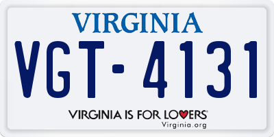 VA license plate VGT4131