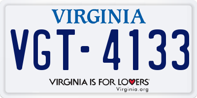 VA license plate VGT4133