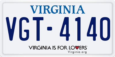 VA license plate VGT4140
