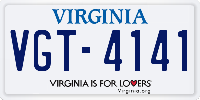 VA license plate VGT4141