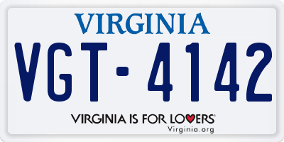 VA license plate VGT4142